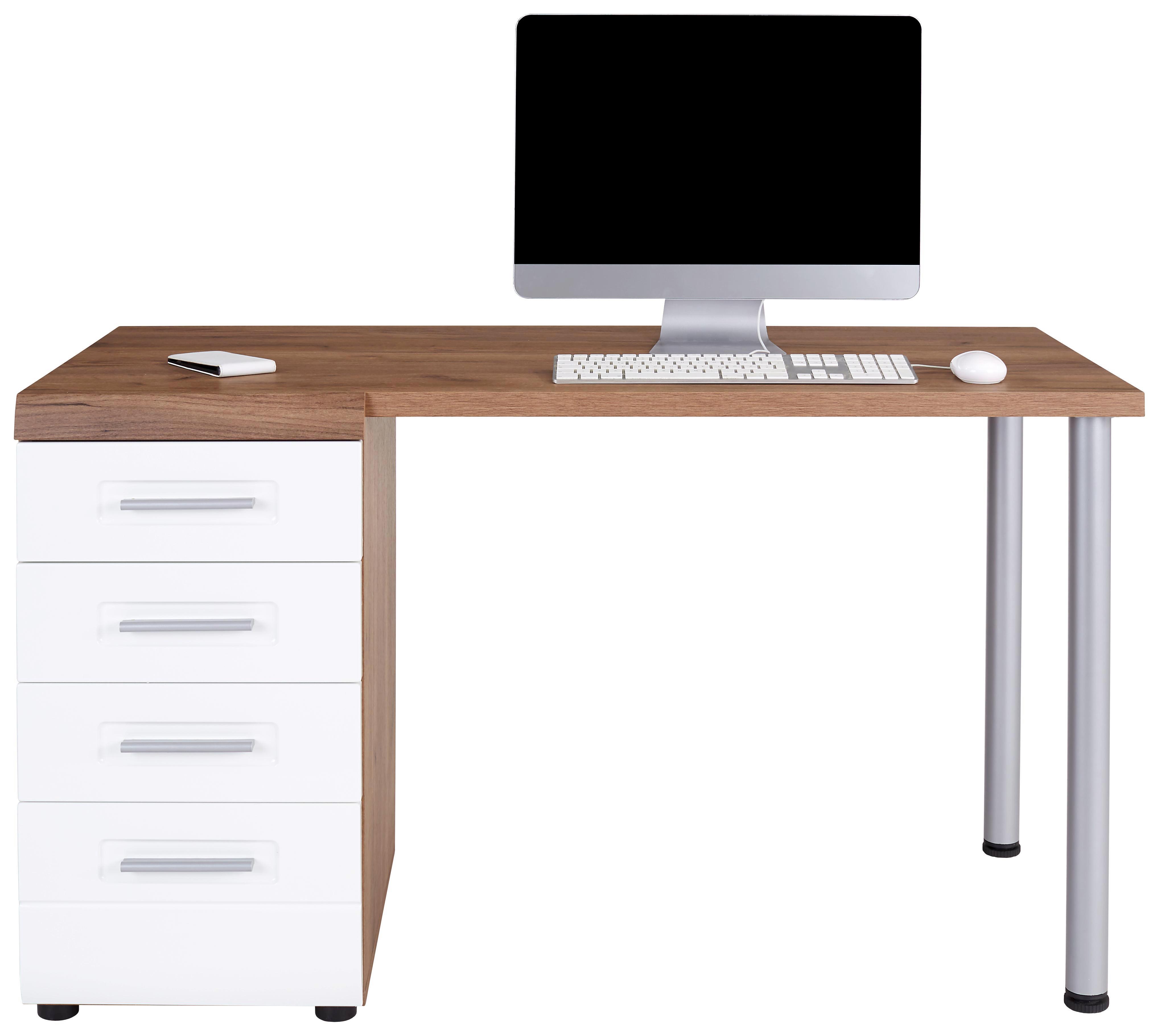 Íróasztal Avensis New - Tölgyfa/Fehér, konvencionális, Faalapú anyag (130/72/61,9cm) - Luca Bessoni