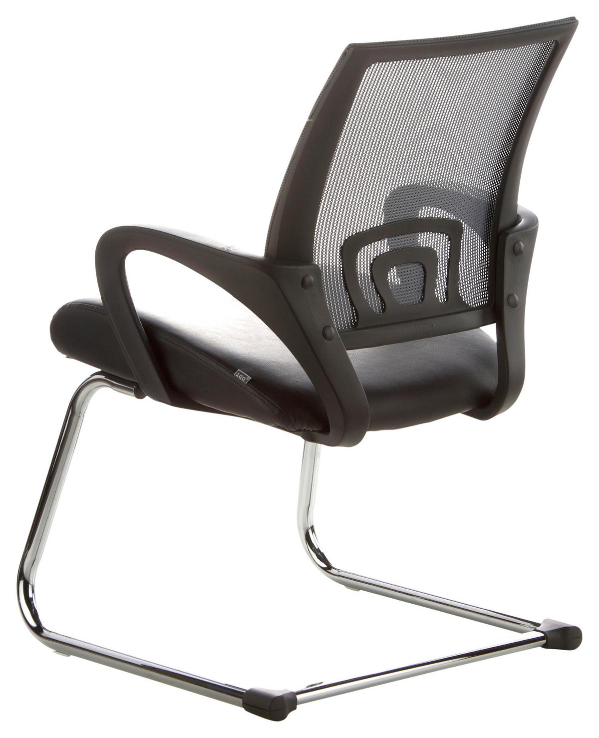 Besucherstuhl Visto Net V Grau/Schwarz Bis 110 Kg - Silberfarben/Schwarz, Basics, Kunststoff/Textil (57/98/52cm) - MID.YOU