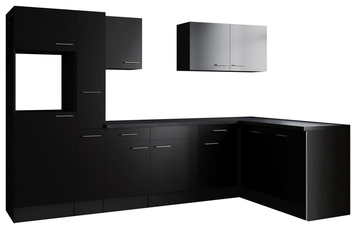 Eckküche Oliver Schwarz, Grau S: 310x172 Cm - Schwarz/Grau, Design, Holzwerkstoff (310/172cm) - Respekta