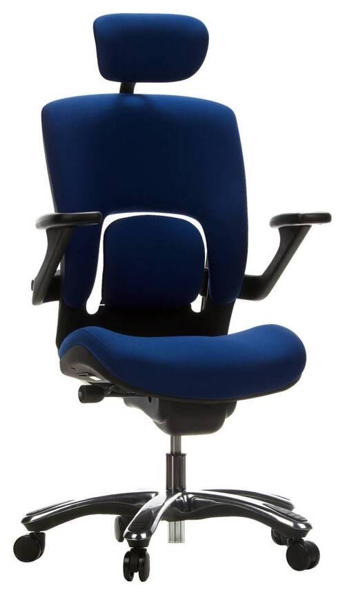 Bürostuhl Vapor Lux Blau/Schwarz Bis 120 Kg - Chromfarben/Blau, Basics, Kunststoff/Textil (58/119/50cm) - MID.YOU