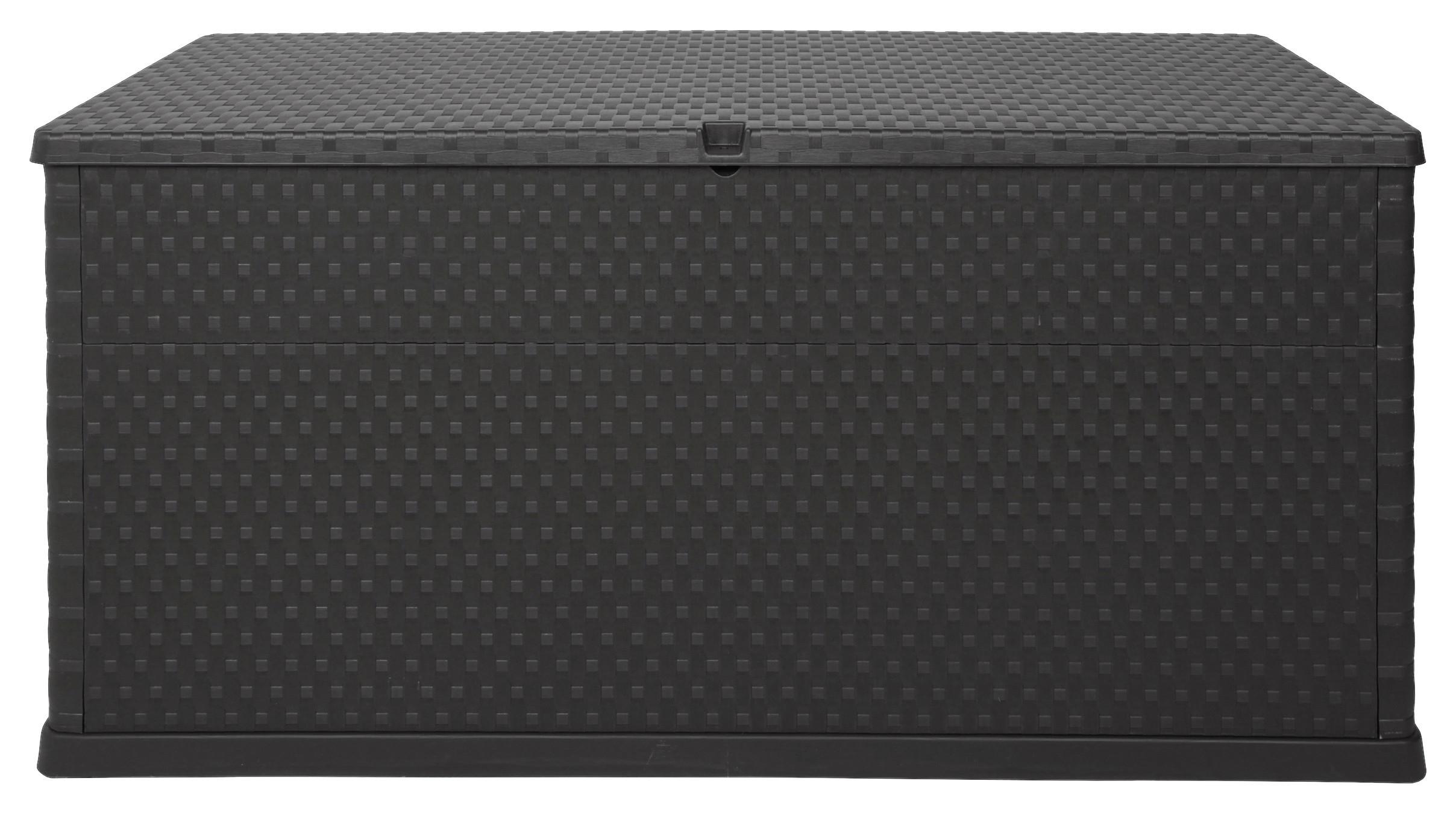 Kissenbox Rattan 118,5x62,5x55 Cm 420l Anthrazit - Anthrazit, Basics, Kunststoff (118,5/62,5/55cm)