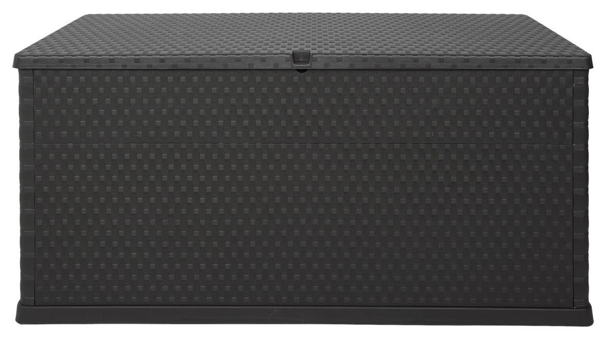 Kissenbox Rattan 118,5x62,5x55 cm 420L Anthrazit - Anthrazit, Basics, Kunststoff (118,5/62,5/55cm)