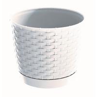 Virágcserép Ratolla 22cm - fehér, műanyag (22cm)