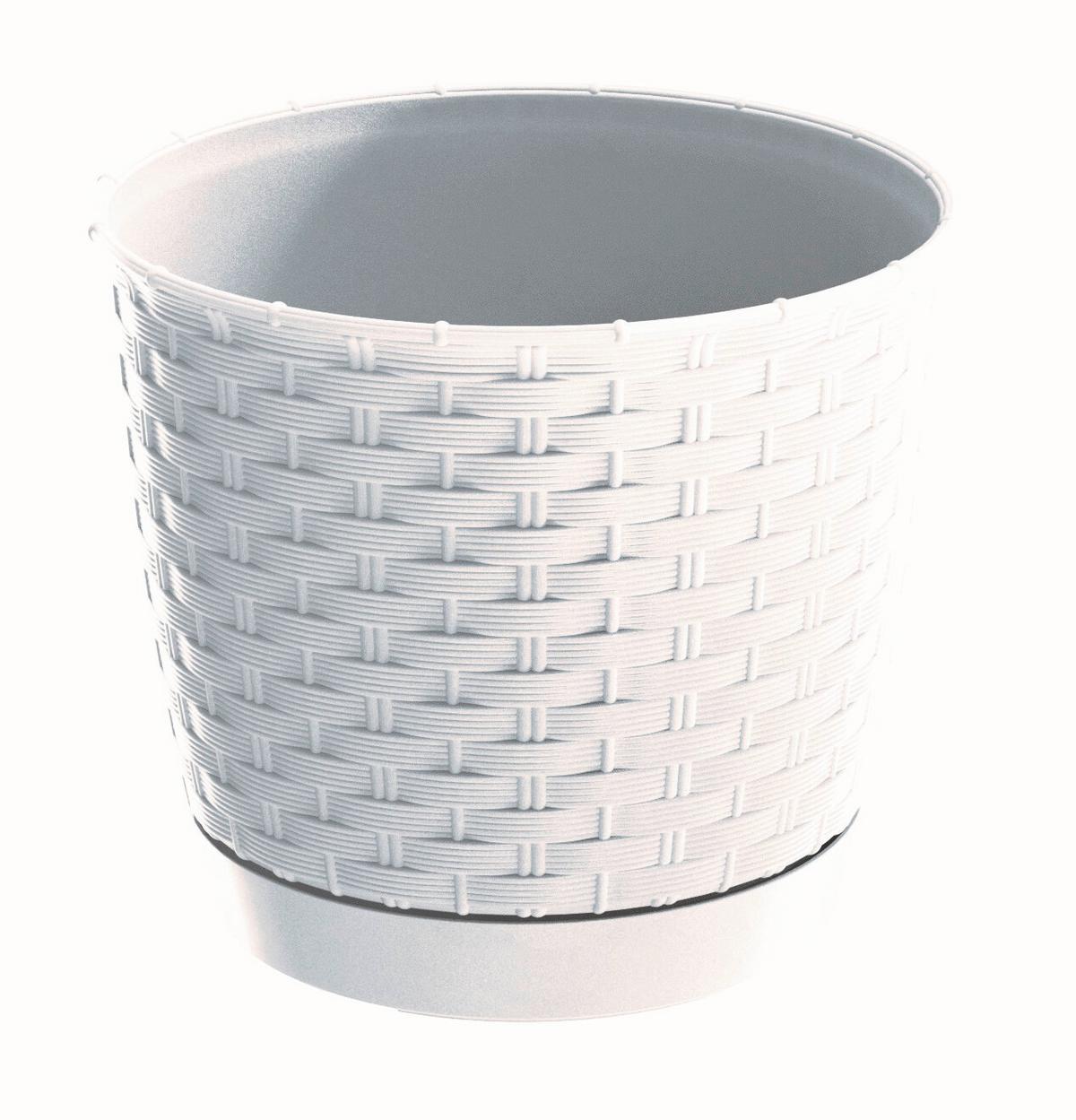 Virágcserép Ratolla 22cm - fehér, műanyag (22cm)