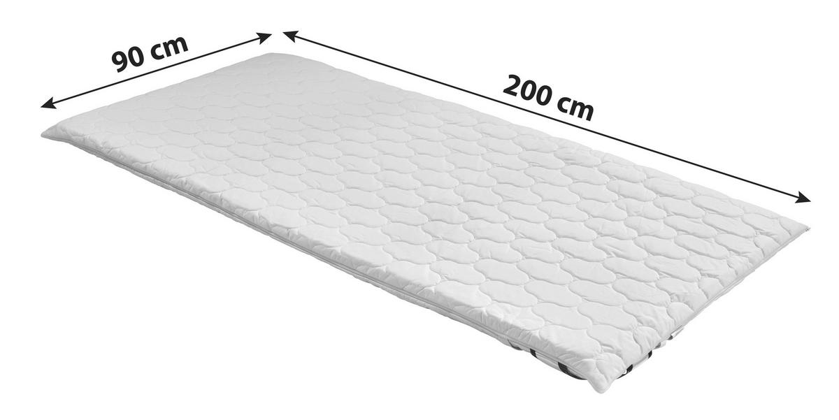 Topper Medisan Polly 90x200 Polyurethanschaumkern 7 Zonen - Weiß, MODERN, Textil (90/200cm) - FAN