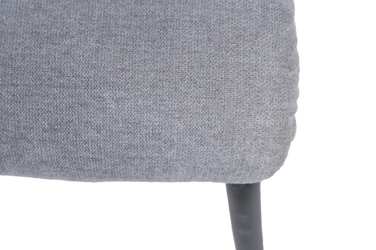 Stuhl-set Hellgrau, B: 44,5cm - Hellgrau/Schwarz, Design, Textil/Metall (44,5/87/55,5cm) - Livetastic