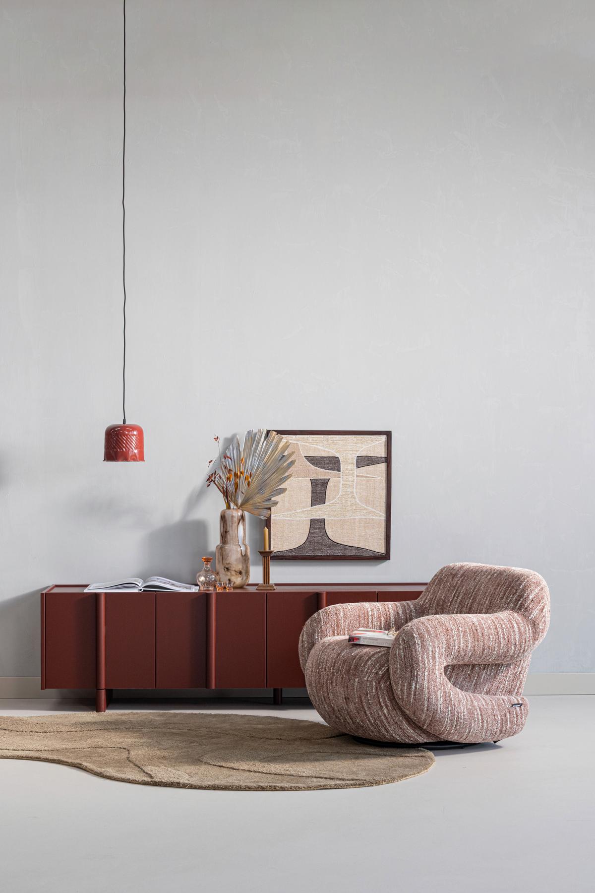 Sessel Folke Altrosa B: 88cm - Schwarz/Altrosa, Design, Textil (88/70/88cm) - Livetastic