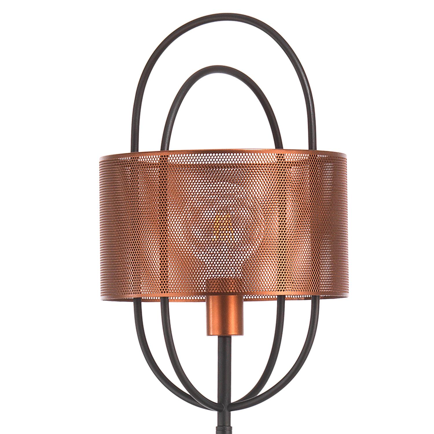 Stehleuchte 5003/Pt - Schwarz/Kupferfarben, Design, Metall (28/155cm)