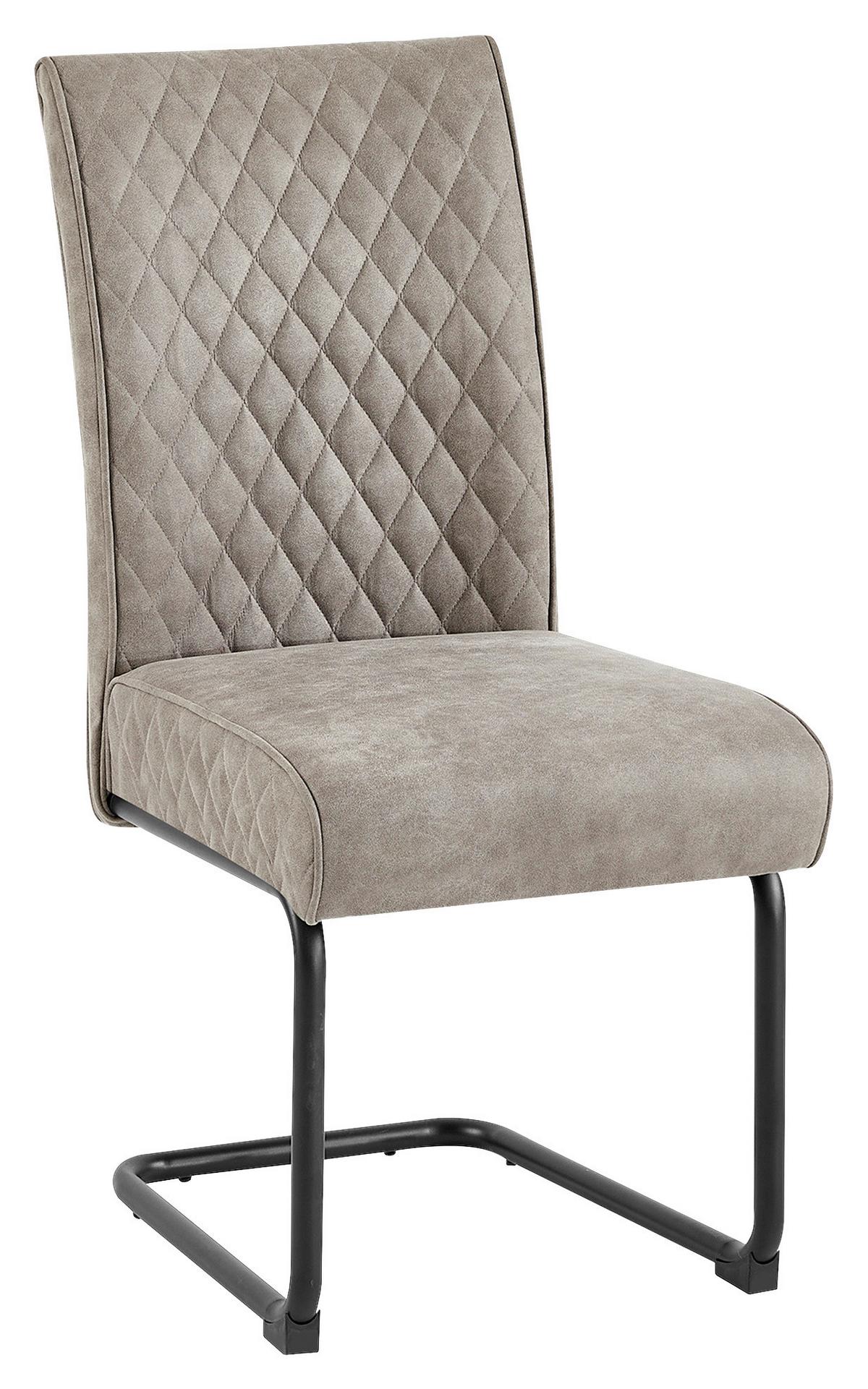 Schwingstuhl-set Maria-Xxl - Taupe/Schwarz, MODERN, Textil/Metall (45/95/60cm) - MID.YOU