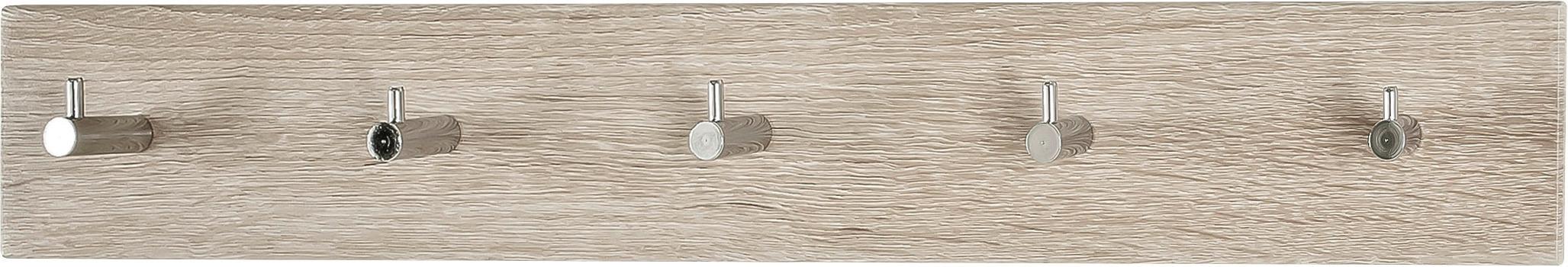 NÁSTENNÝ VEŠIAK EDDY 5 - farba duba, Modern, drevo (57/5/8cm)