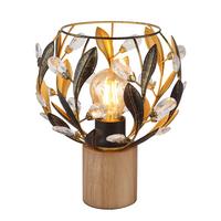 Tischleuchte Mika D: 20 cm Klar Schwarz Goldfarben - Klar/Goldfarben, Basics, Holz/Kunststoff (20/25cm) - Globo