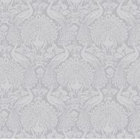 Vliestapete Peacock Damask - Grau, Basics, Papier/Kunststoff (52/1000cm)