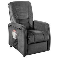 Fernsehsessel Harry Dunkelgrau B: 77 cm - Dunkelgrau/Schwarz, Design, Textil (77/107/88cm) - Livetastic