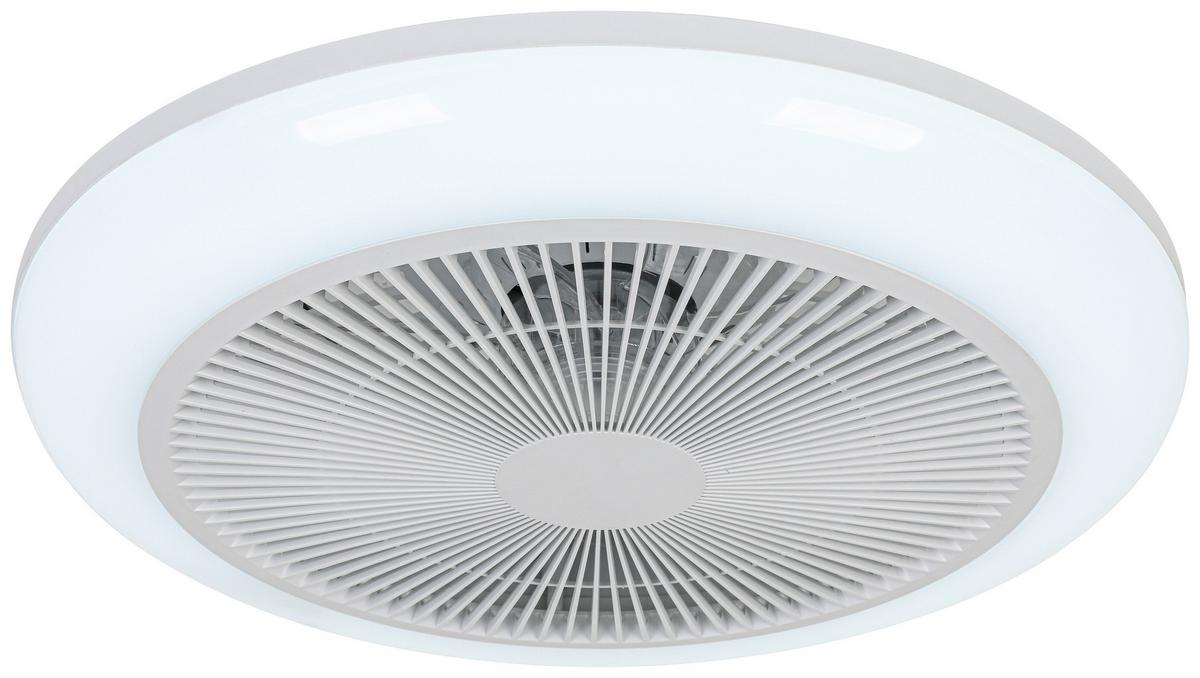 STROPNÍ VENTILÁTOR OLIVER - bílá/průhledné, Moderní, kov/plast (46/14,5/14,5cm) - Mömax