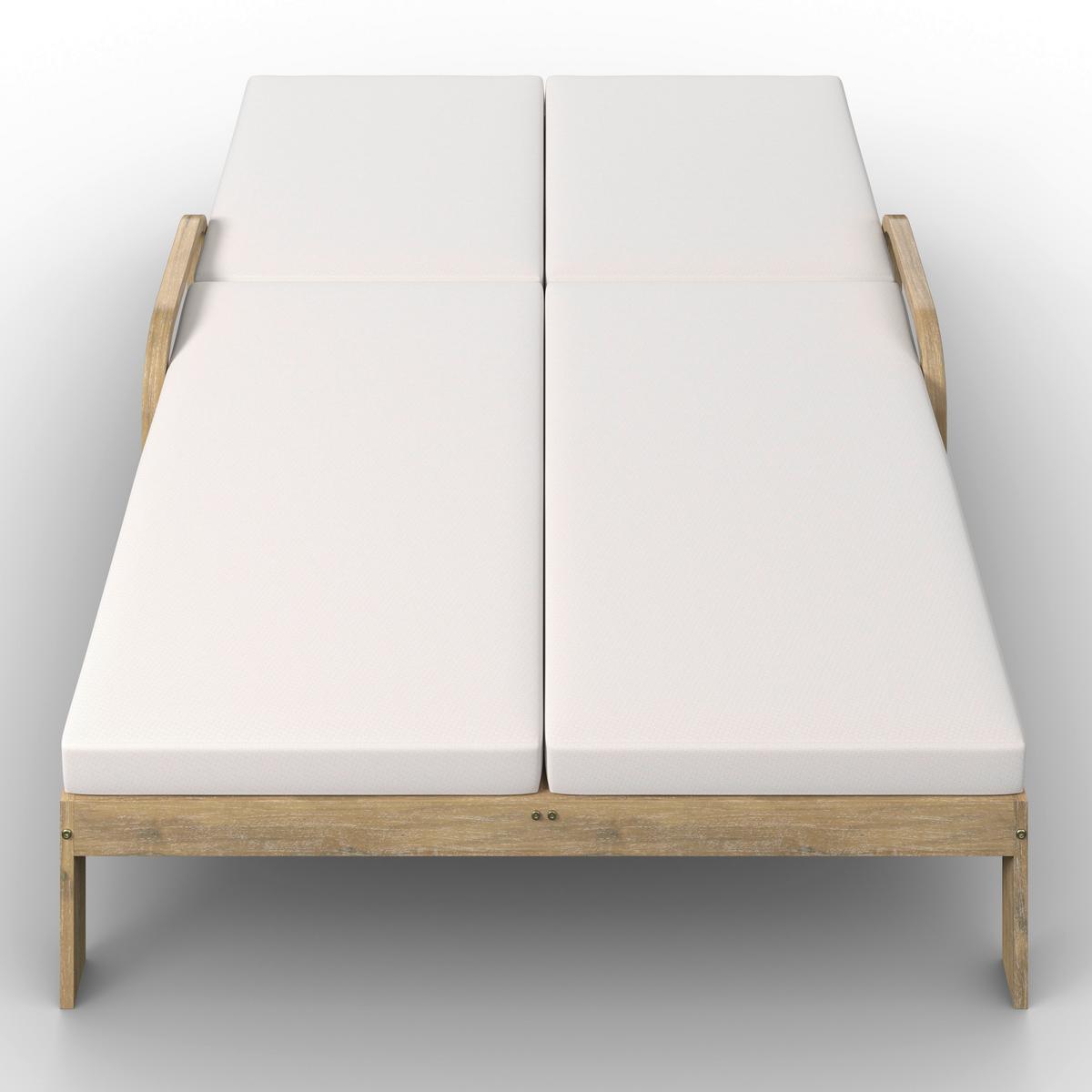 ZAHRADNÍ LEHÁTKO ELJA - šedá/barvy akácie, Moderní, dřevo/textil (195/50/150cm) - Bessagi Garden