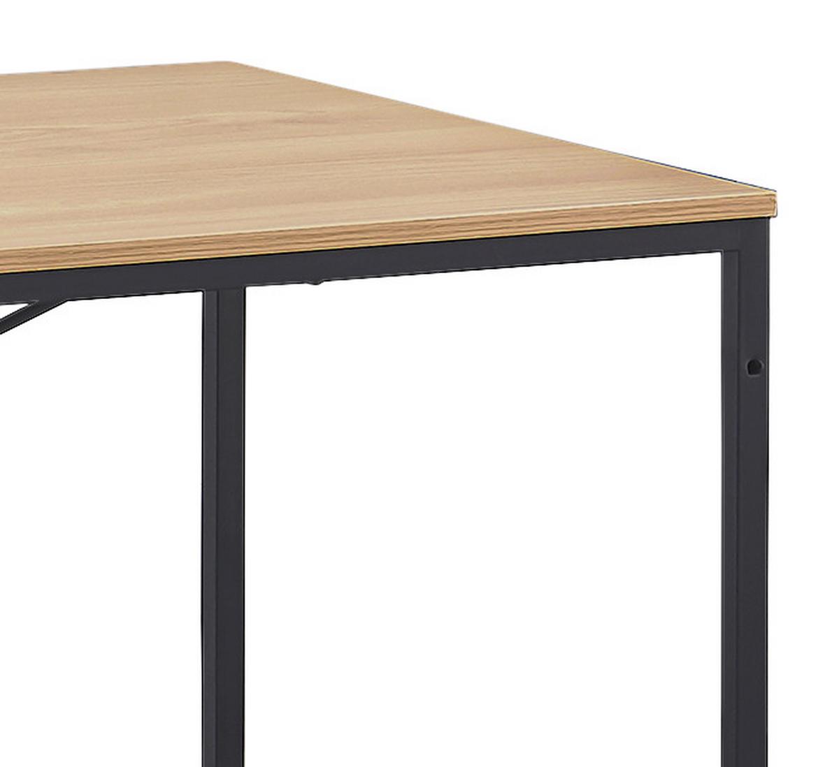 Schreibtisch B 120 H 75 Cm Erich, Eiche Dekor/schwarz - Eichefarben/Schwarz, MODERN, Holzwerkstoff/Metall (120/75/60cm)