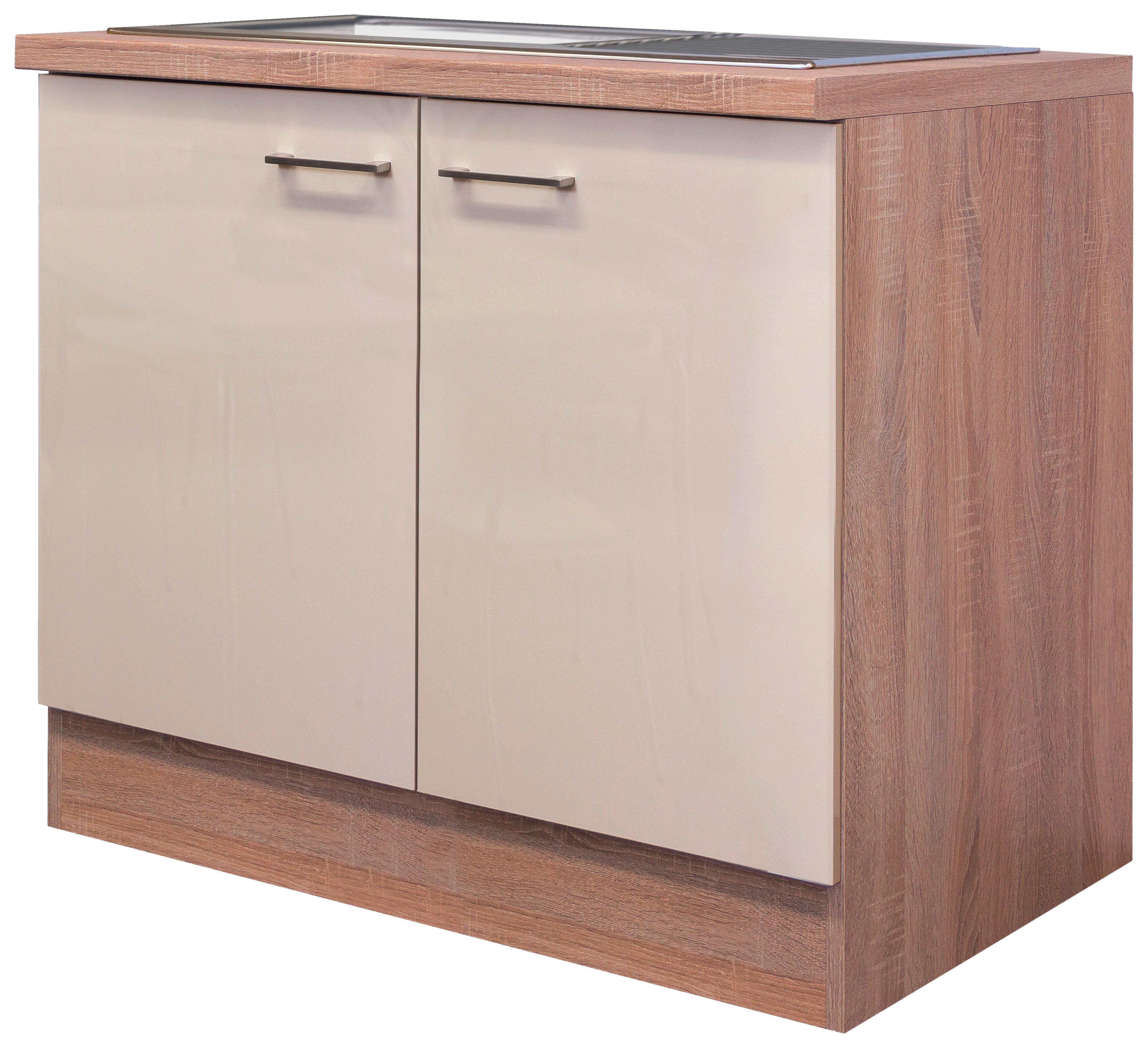Skrinka pod drez NEPAL DSPU 100 ES - kašmírová/farba ušľachtilej ocele, Modern, kov/kompozitné drevo (100/86/60cm) - MID.YOU