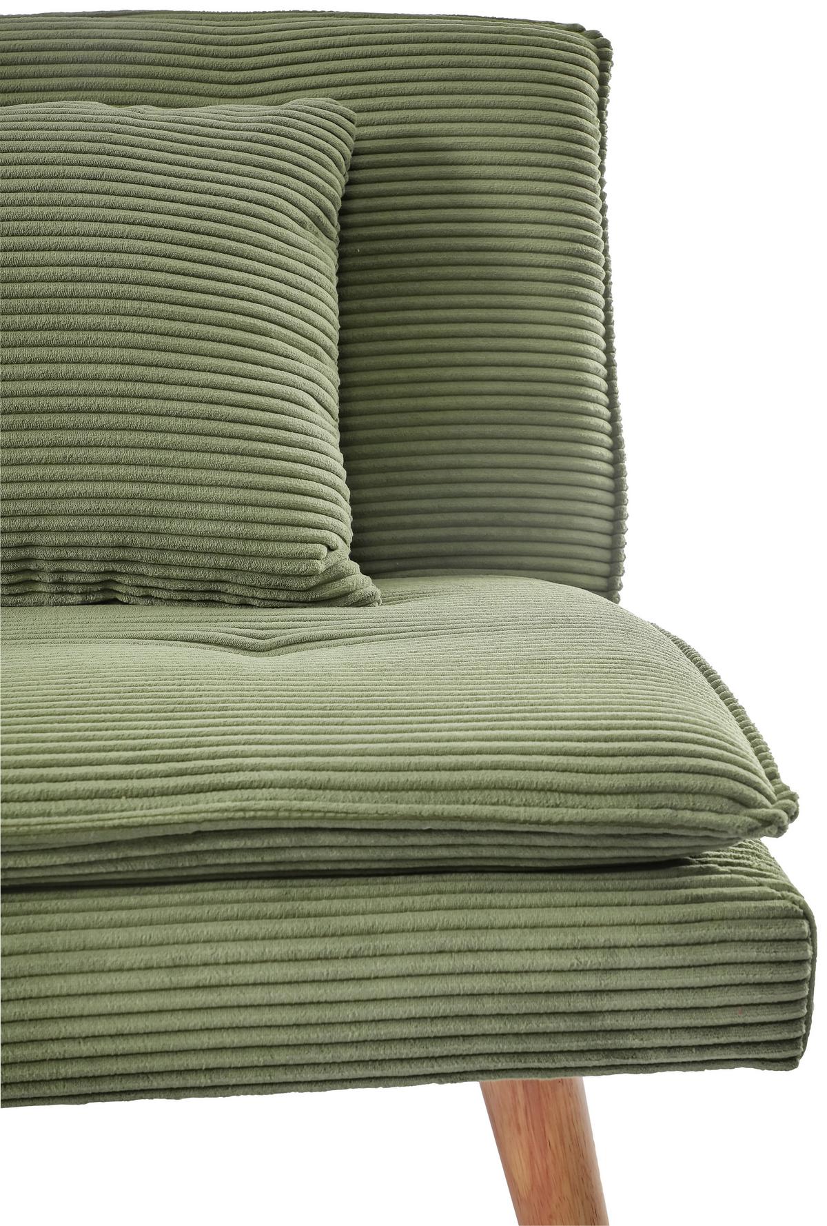 Schlafsofa Passau Grün B: 181 Cm - Schwarz/Naturfarben, Basics, Holz/Textil (181/77cm) - P & B
