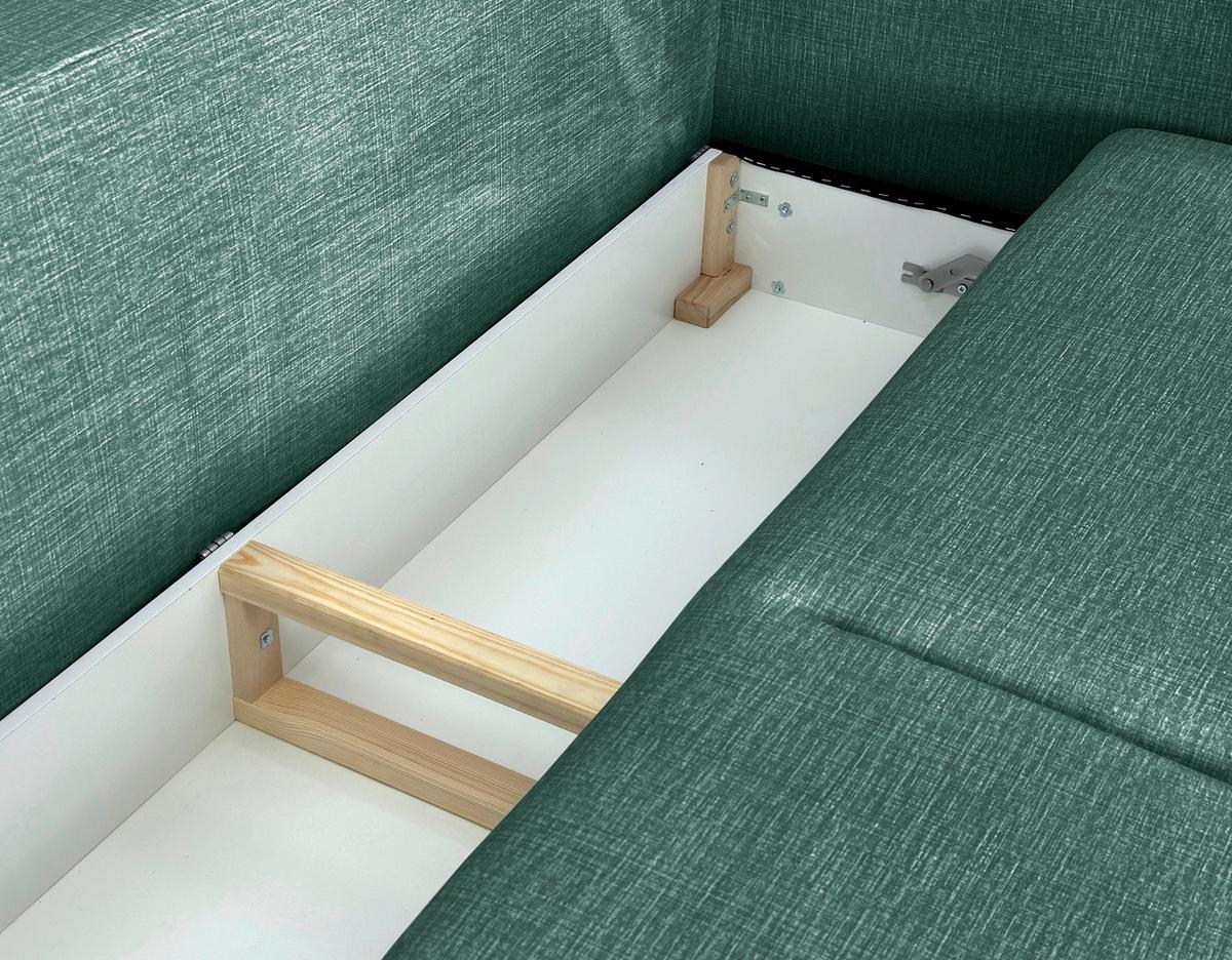 Schlafsofa Melody - Schwarz/Mintgrün, Design, Textil (216/96/102cm) - MID.YOU