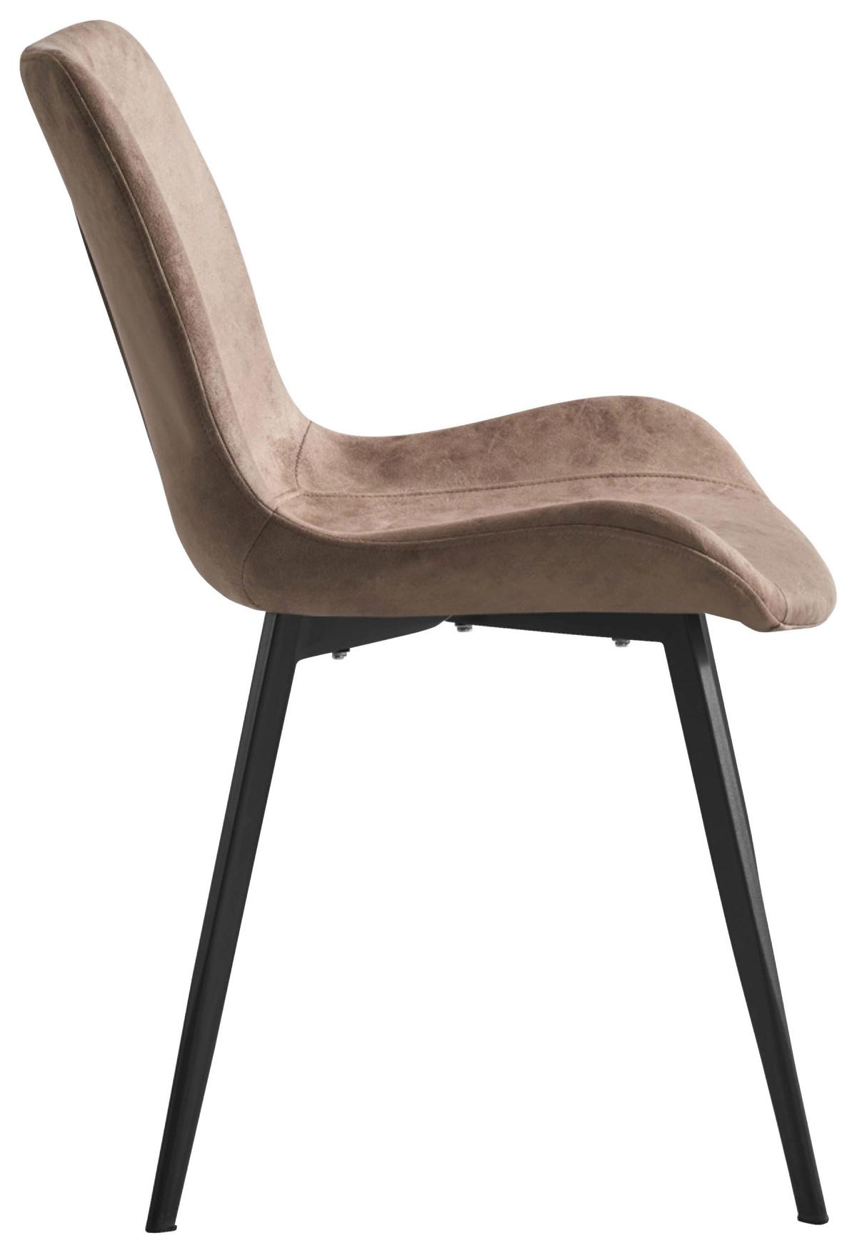 Vierfußstuhl Lorne Beige/Schwarz, Gepolstert - Beige/Schwarz, KONVENTIONELL, Textil/Metall (52/84,5/56cm)