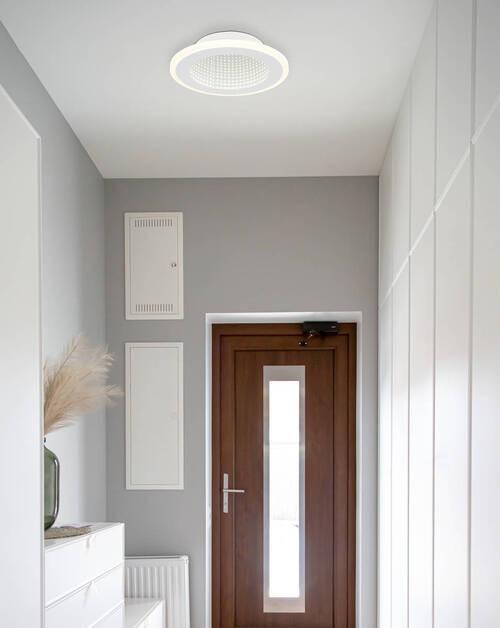 Led-deckenleuchte 48919-12r - Opal/Weiß, Design, Kunststoff/Metall (22,5/4cm) - Globo