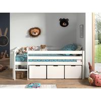 Hochbett Pino inkl. Bettlade 90x200 cm - Weiß, MODERN, Holz/Holzwerkstoff (90/200cm) - Vipack