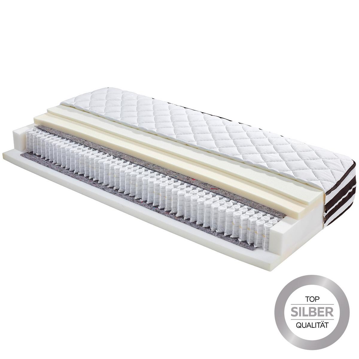 Taschenfederkernmatratze Cecile 90x200cm Mittelfest - Weiß, Textil (90/200cm) - Ele