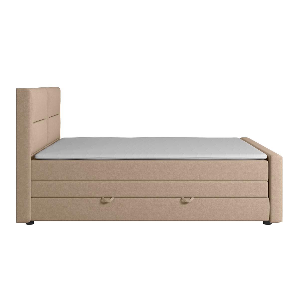 Boxspringbett mit Bettkasten Kyoto Naturfarben 180x200 - Schwarz/Naturfarben, MODERN, Karton/Holzwerkstoff (180/200cm) - MID.YOU