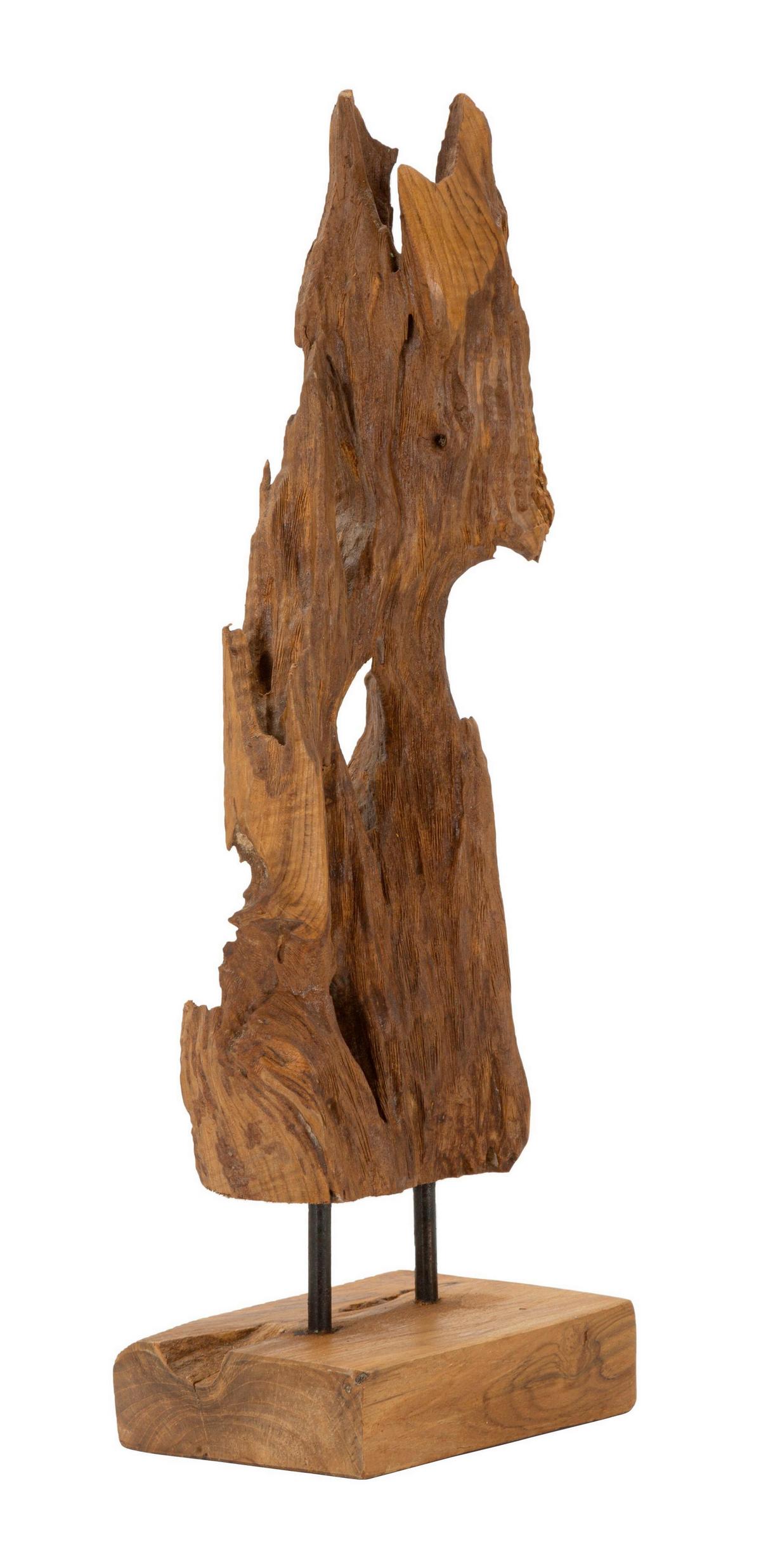 Skulptur Akar Teak Braun B: 55 cm - Braun, Basics, Holz (55/18/13cm)