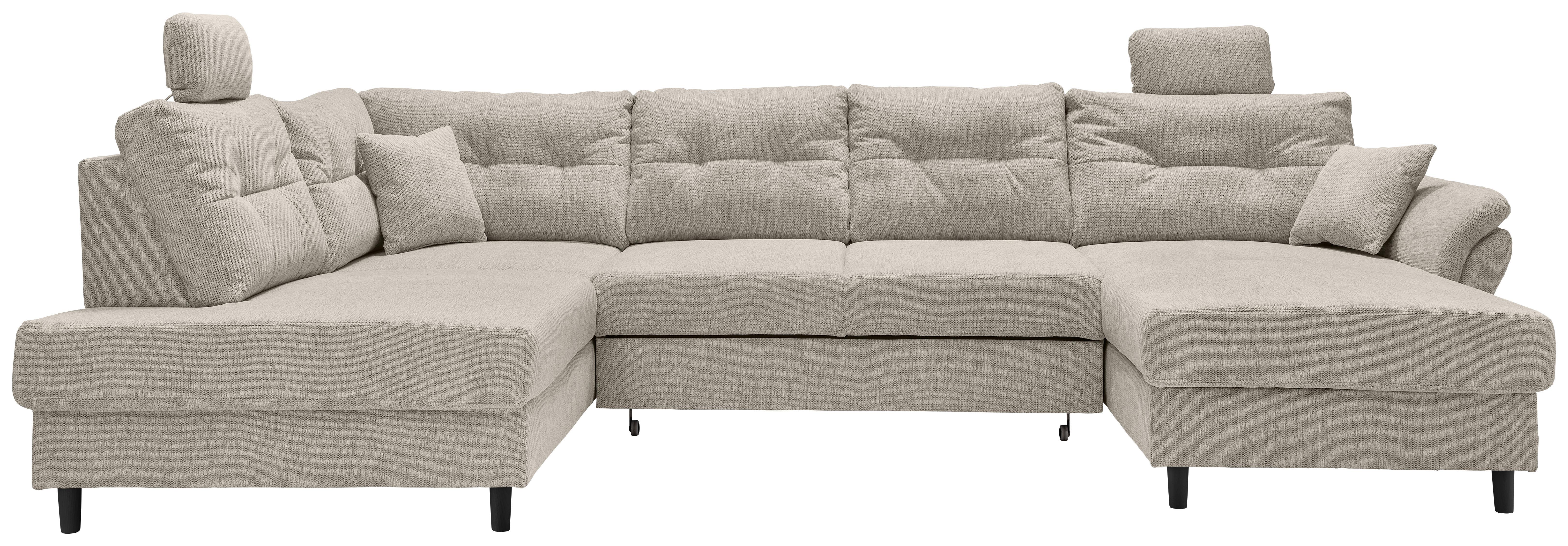 Wohnlandschaft Brizzini Beige U: 206x338x176 cm - Beige/Schwarz, MODERN, Textil (206/338/176cm) - Livetastic