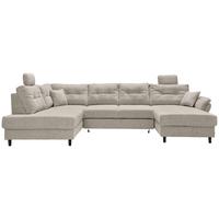 Wohnlandschaft Brizzini Beige U: 206x338x176 cm - Beige/Schwarz, MODERN, Textil (206/338/176cm) - Livetastic