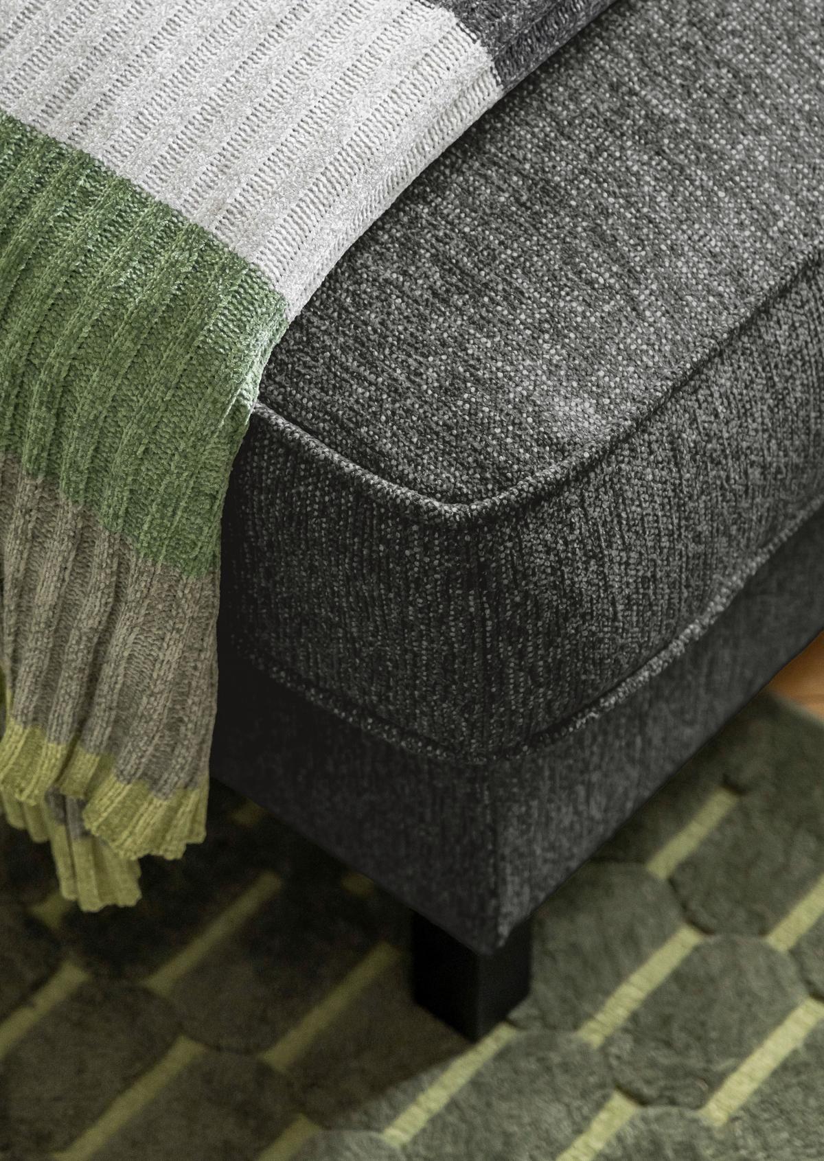 Wohnlandschaft Molly Dunkelgrau U: 148x298x198 cm - Dunkelgrau/Schwarz, Textil (148/298/198cm) - MID.YOU