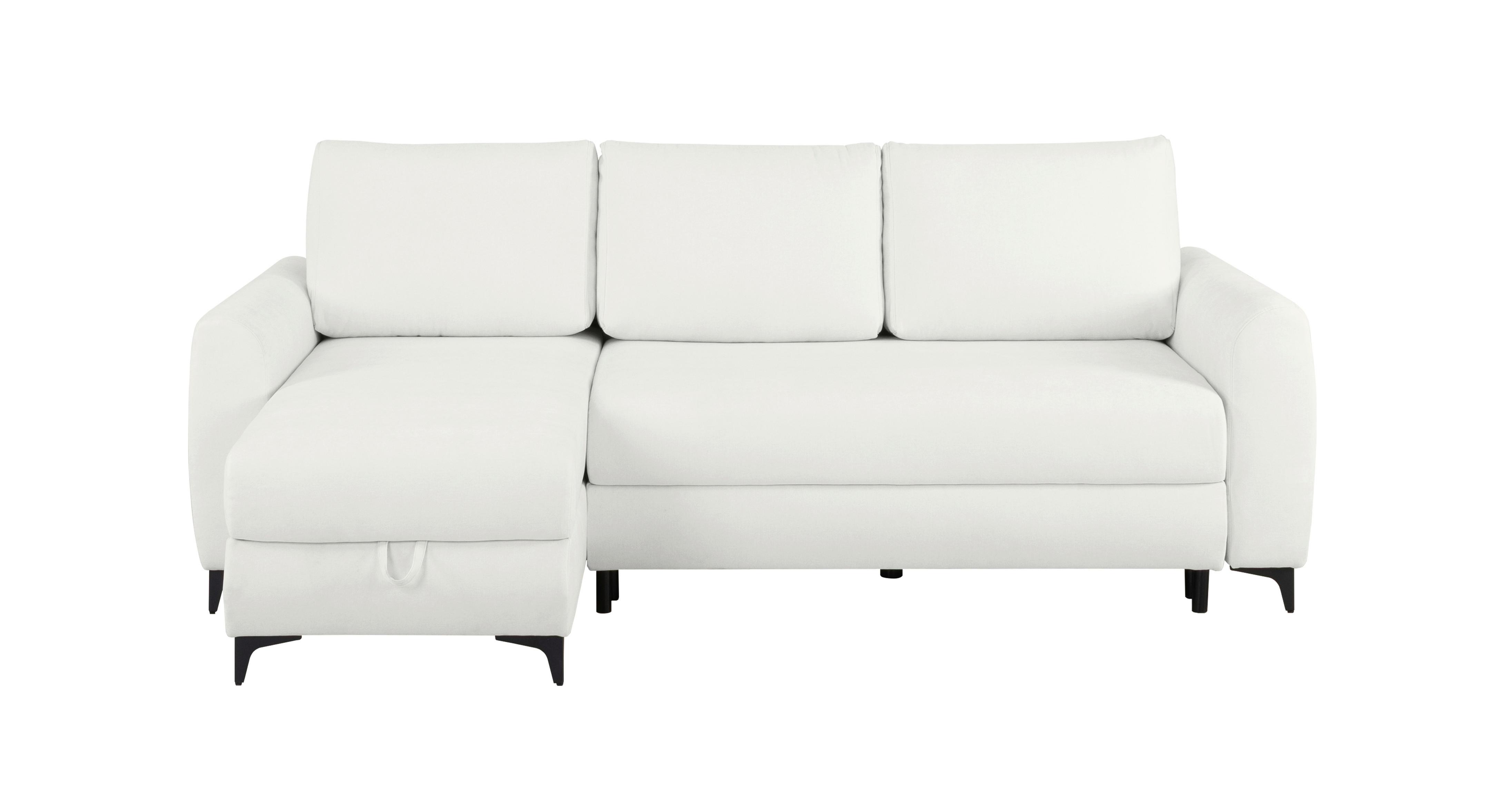 Ecksofa Moli, Creme S: 236x148 cm - Creme/Schwarz, Design, Textil (236/148cm) - MID.YOU