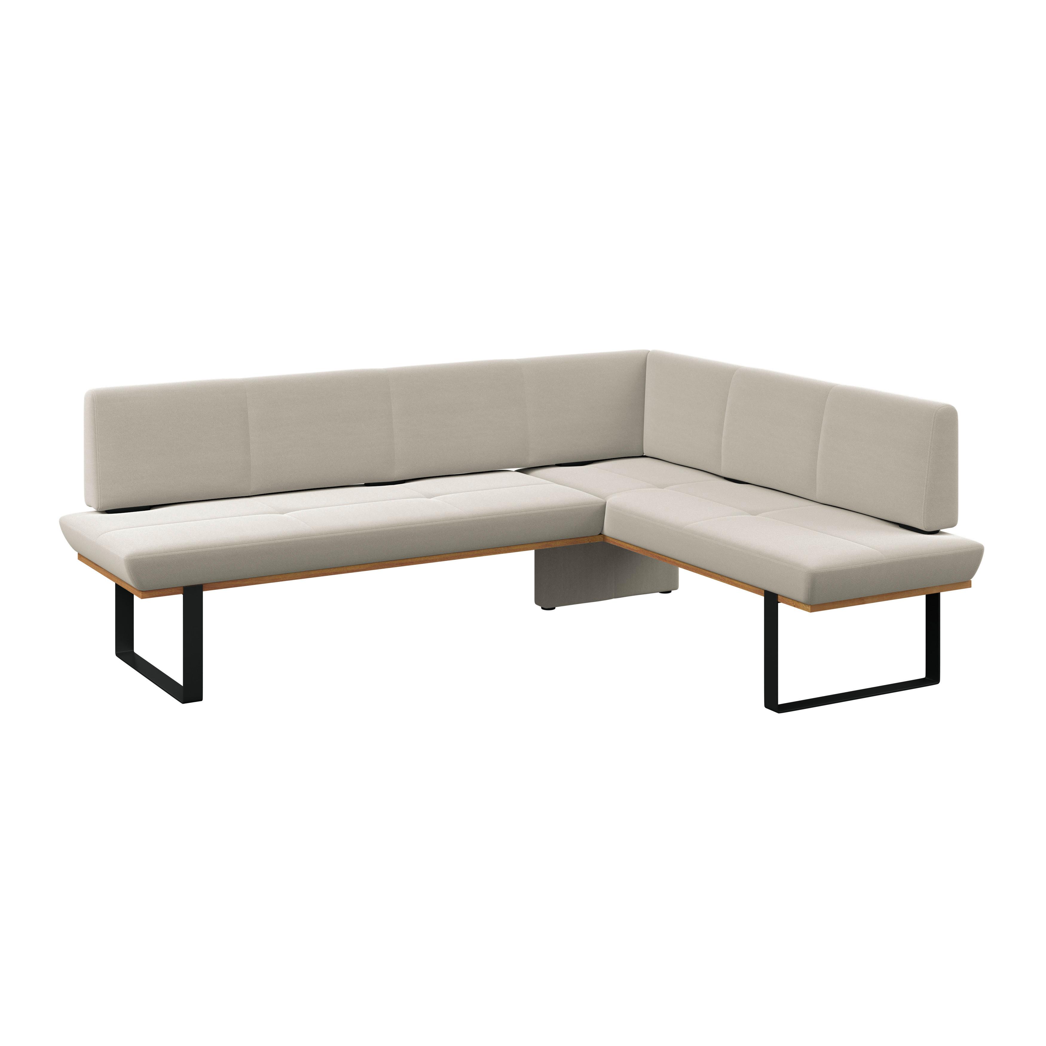 Eckbank Tistan Webstoff beige, S:225x175cm - Beige/Schwarz, MODERN, Holz/Textil (225/175cm) - James Wood