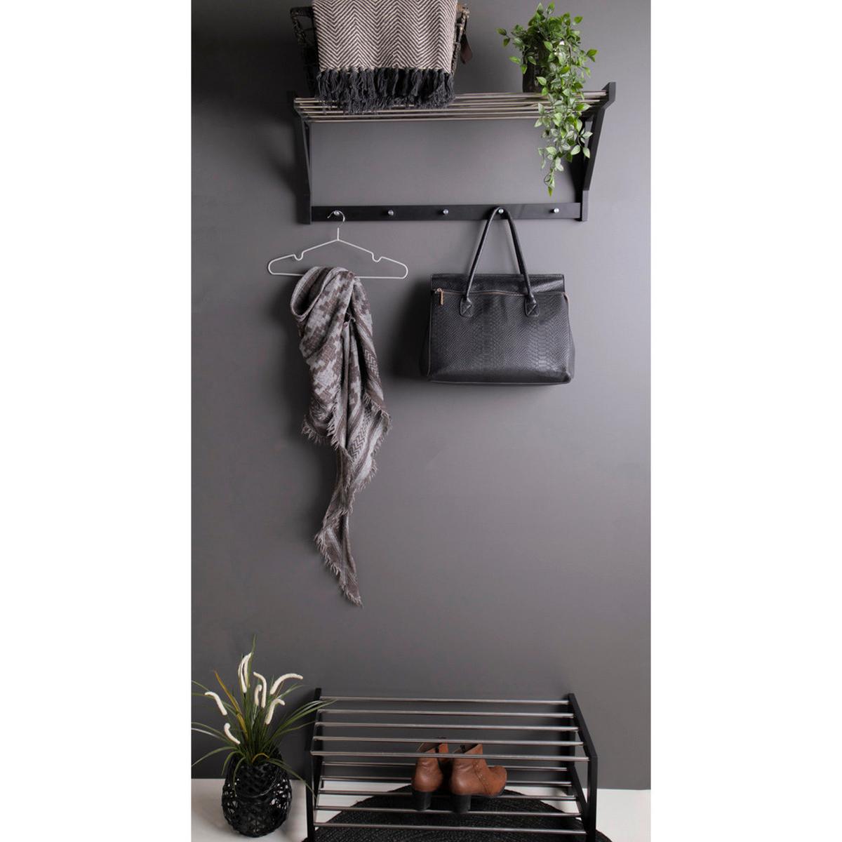 SCHUHREGAL Padova, Schwarz B: 78 cm - Schwarz, Design, Holz/Metall (78/32/34cm) - MID.YOU