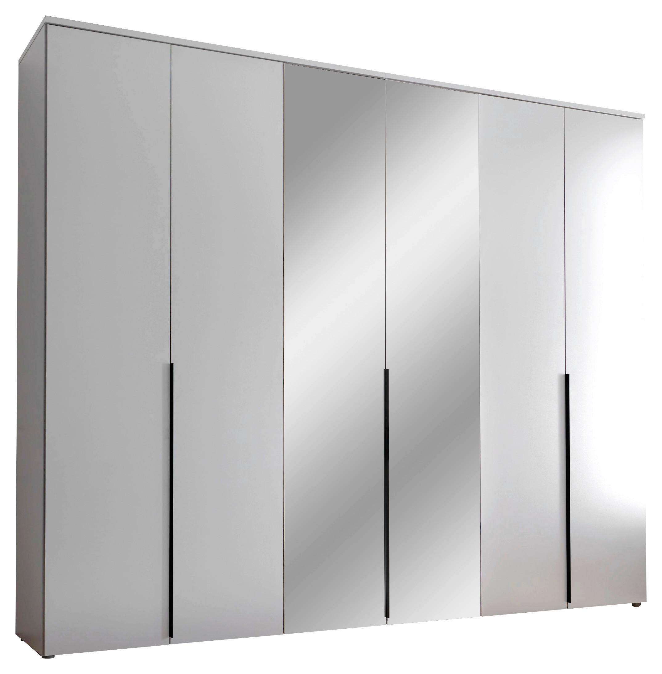 Drehtürenschrank 270 Cm Kevo Weiß/spiegelglas - Weiß, MODERN, Glas/Holzwerkstoff (270/225/52cm) - Carryhome