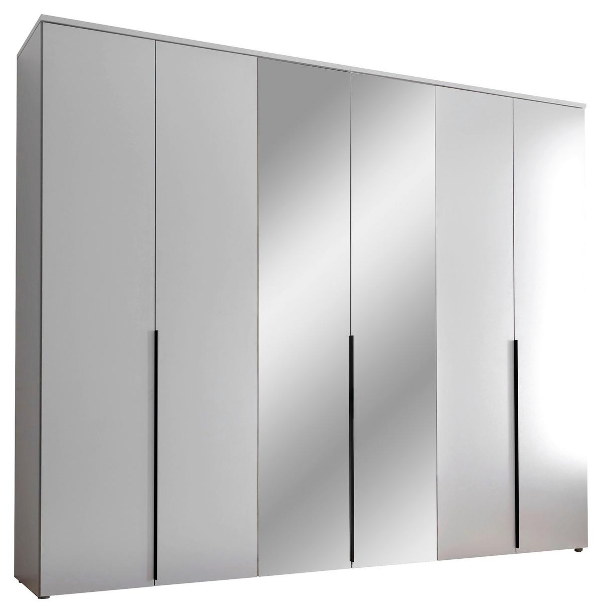 Drehtürenschrank 270 Cm Kevo Weiß/spiegelglas - Weiß, MODERN, Glas/Holzwerkstoff (270/225/52cm) - Carryhome
