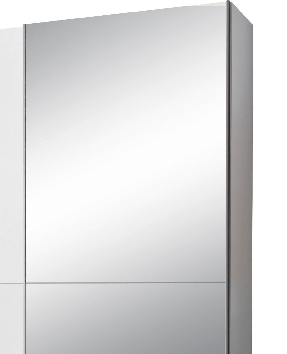 Schwebetürenschrank Mit Spiegel 170cm Starter, Weiß Dekor - Klar/Eichefarben, Design, Glas/Holzwerkstoff (170/195/59cm) - P & B