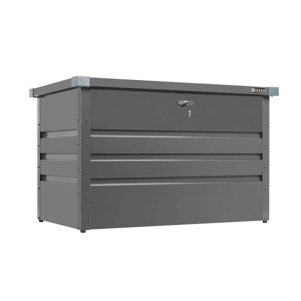 Futterbehälter 100x61x62, Abschließbar, Grau - Grau, Basics, Metall (100/61/62cm) - Zipper