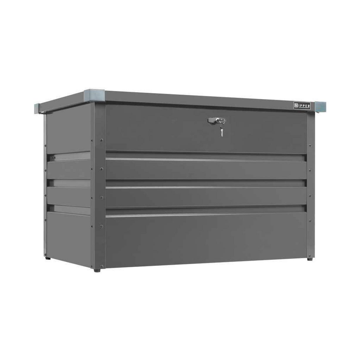 Futterbehälter 100x61x62, Abschließbar, Grau - Grau, Basics, Metall (100/61/62cm) - Zipper