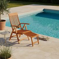 Gartensessel Klappbar Comodoro Naturfarben - Naturfarben, ROMANTIK / LANDHAUS, Holz (62/110/114cm) - Gardenson