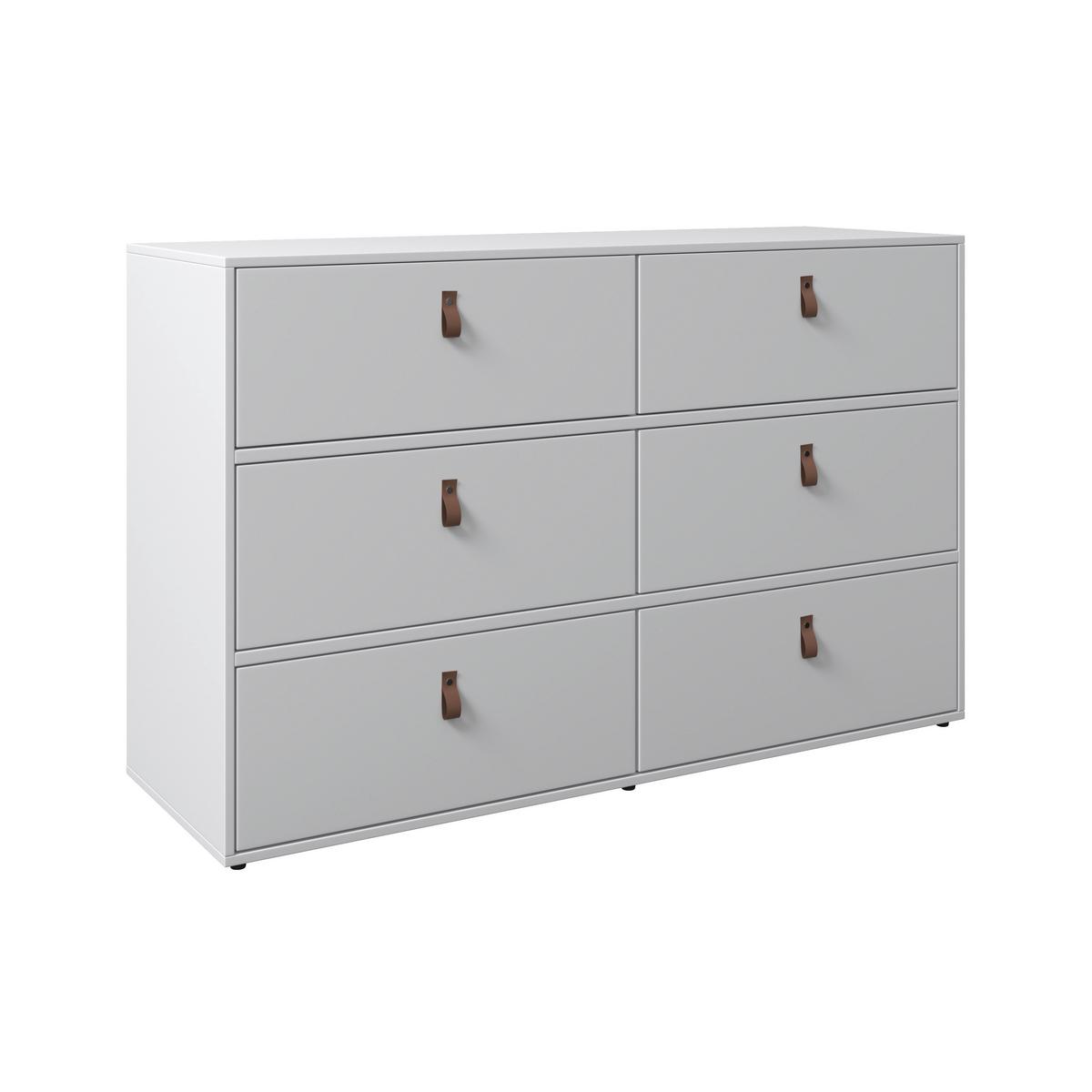 Komoda MICK - bílá/černá, Moderní, textil/plast (120/75/40cm) - Bessagi Home