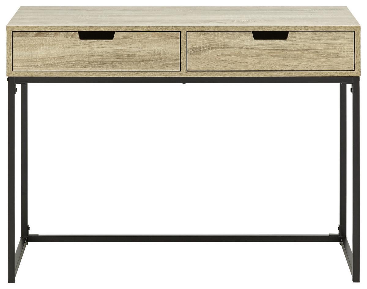 Konzolový stolek Giorgia - černá/barvy dubu, Moderní, kov/kompozitní dřevo (100/38/76cm) - Bessagi Home