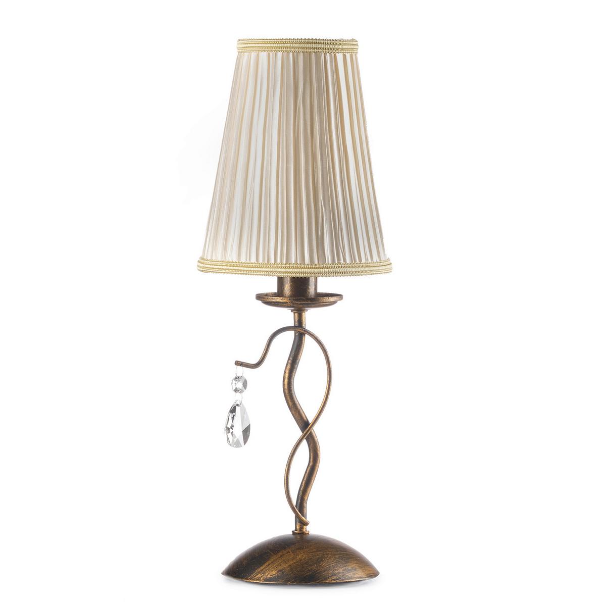 Kristall-Tischleuchte Delia Cognac Cappuccino  L: 15 cm - Cognac/Cappuccino, KONVENTIONELL, Glas/Kunststoff (15/15/42cm)