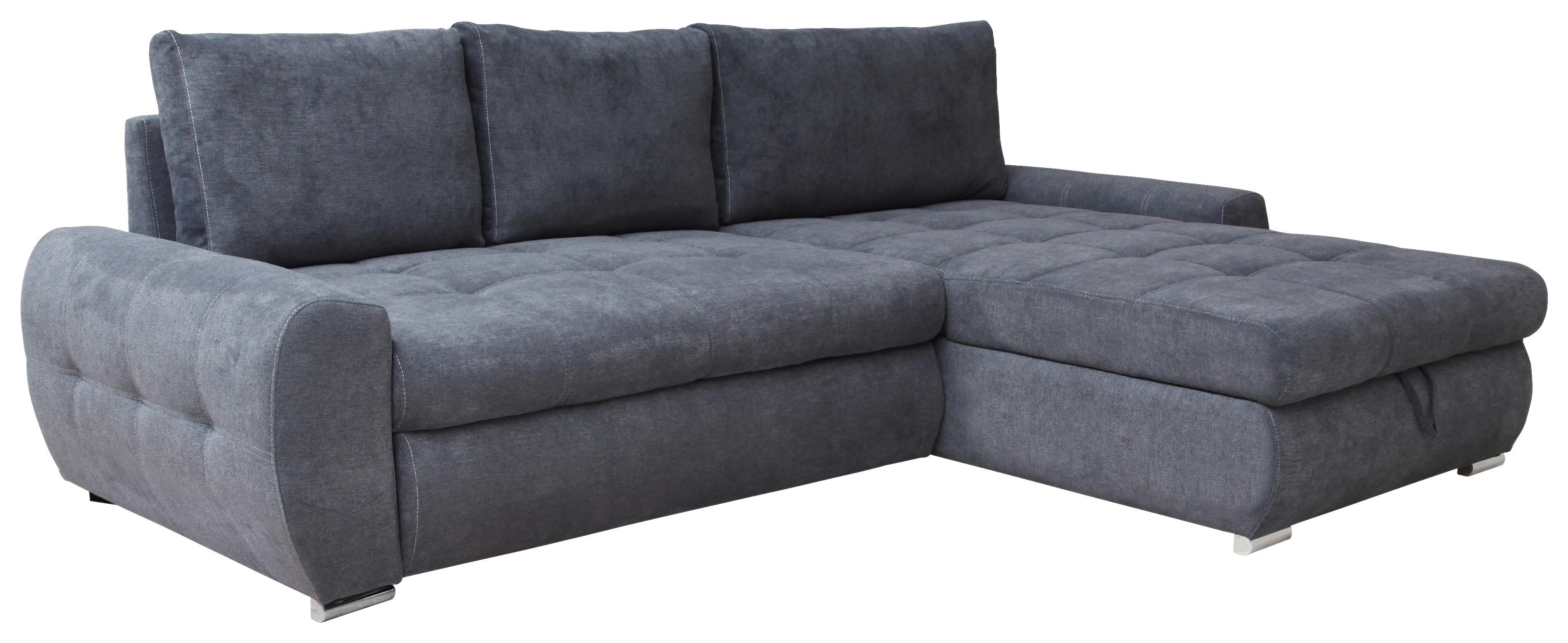 Rohová sedačka SOLAR, oboustranná, šedý velur - šedá/bílá, Design, textil/plast (277/175cm) - Livetastic