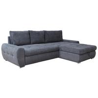 Rohová sedačka SOLAR, oboustranná, šedý velur - šedá/bílá, Design, textil/plast (277/175cm) - Livetastic