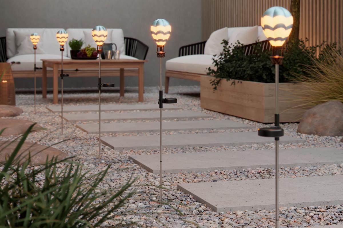 Solární světlo BALLON - bílá/modrá, Romantický / Rustikální, kov/plast (8/83,5cm) - Mömax