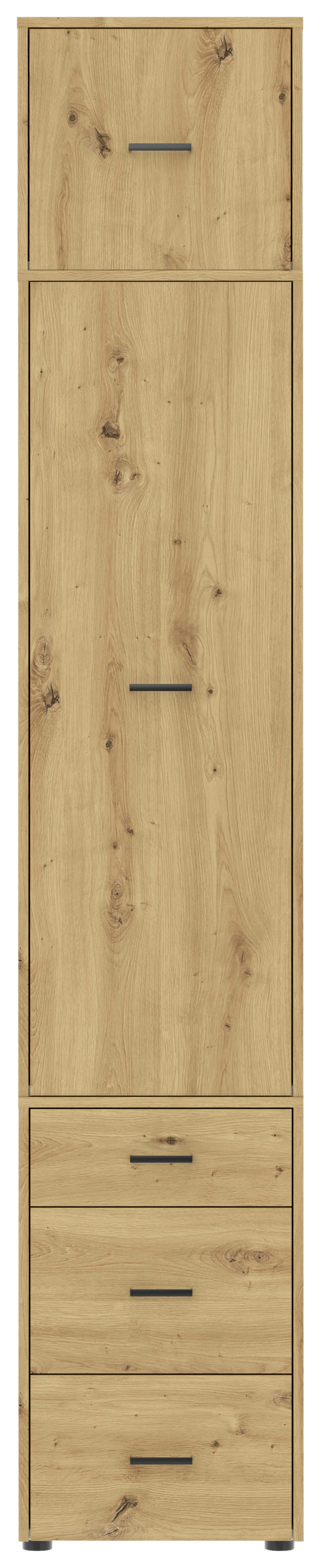 Kleiderschrank Kivo Eiche Artisan Dekor, B: 45 cm - Eiche Artisan, Basics, Holzwerkstoff (45/239,40/52,1cm)