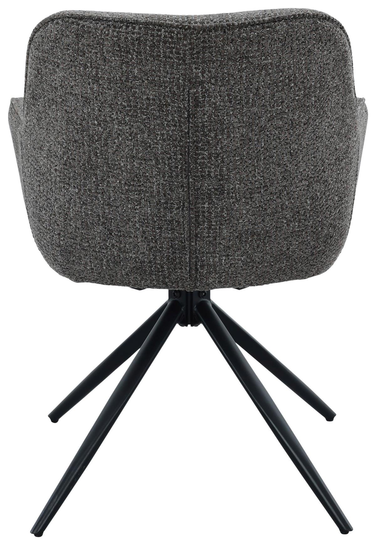 Armlehnstuhl Vittoria Braun/Schwarz B: 60 cm - Schwarz/Braun, MODERN, Textil/Metall (60/85/62cm) - Livetastic