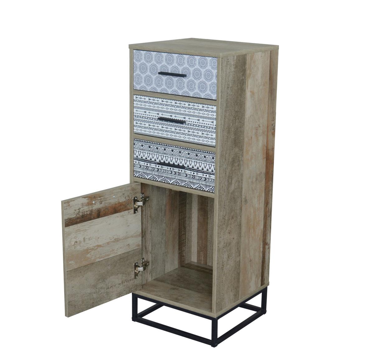 Kommode Graubraun, Naturfarben B: 39,5cm - Graubraun/Schwarz, Design, Holzwerkstoff (39,5/106/38cm) - Livetastic